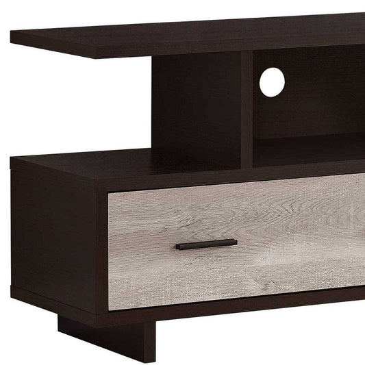 47" Wood Brown Cabinet Enclosed Storage TV Stand HomeRoots