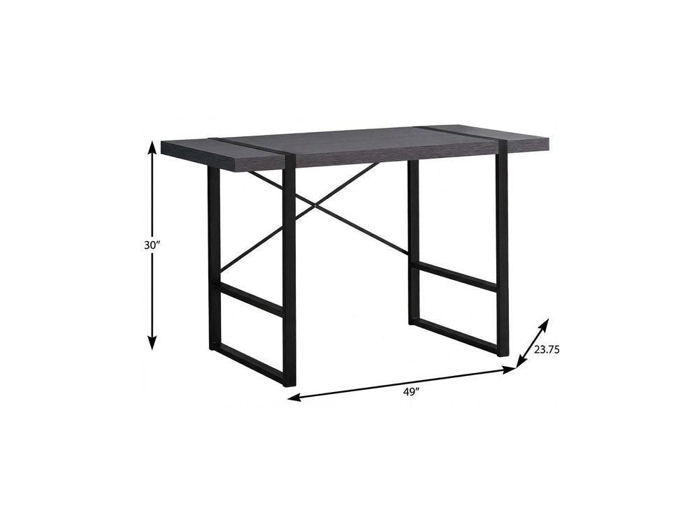 49" Gray and Black Computer Desk HomeRoots