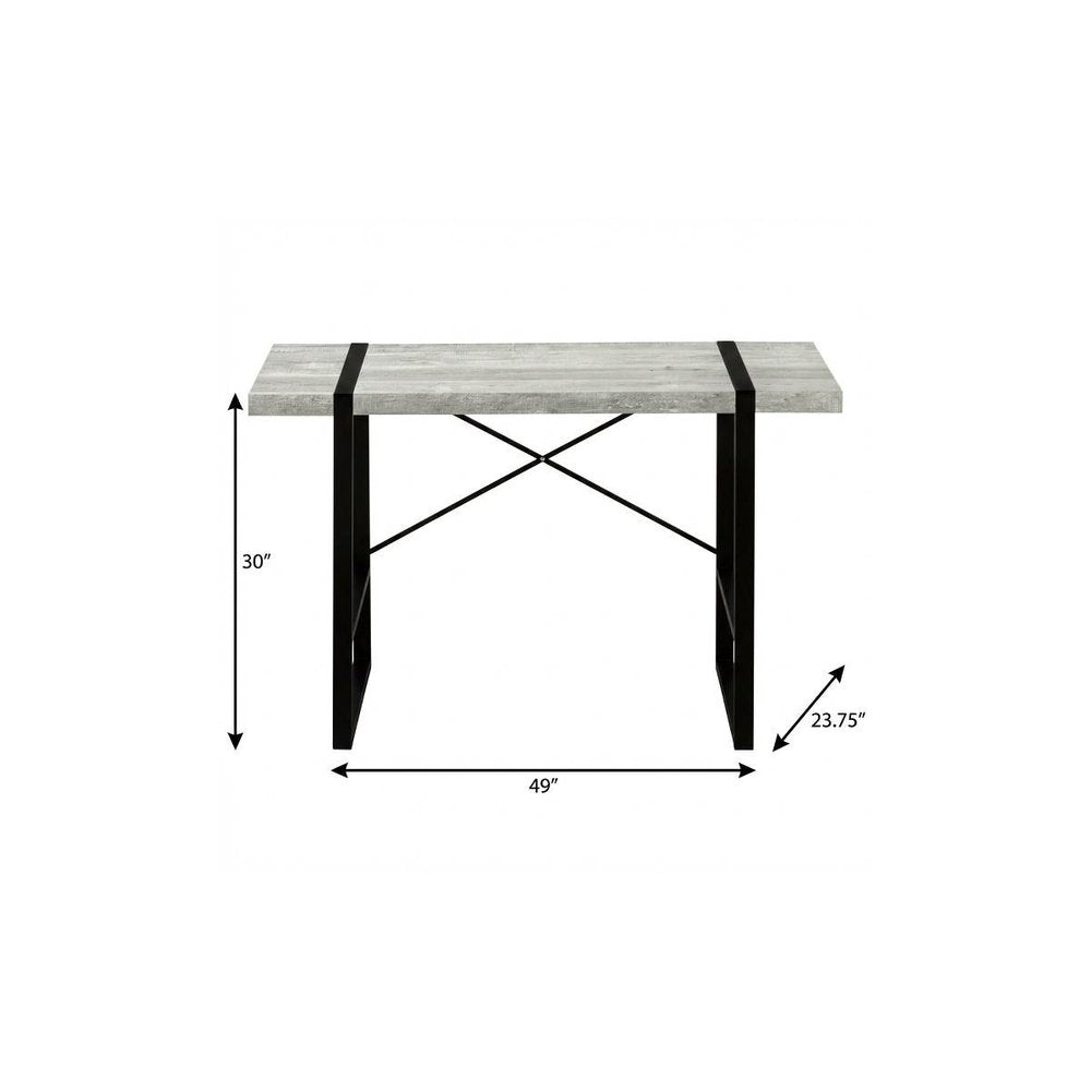 49" Gray and Black Computer Desk HomeRoots