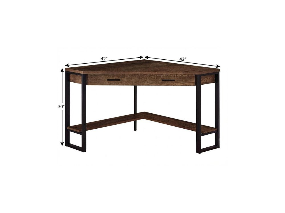 42" Brown and Black Corner Computer Desk HomeRoots
