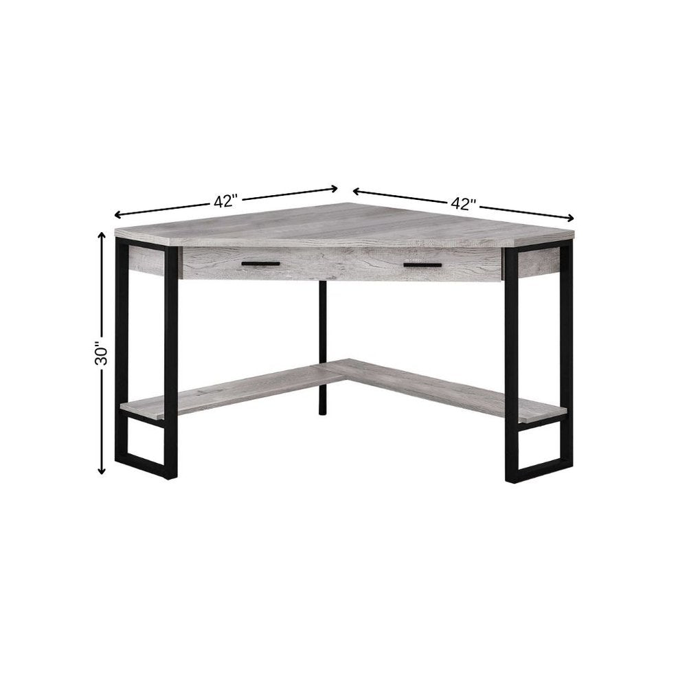 42" Gray and Black Corner Computer Desk HomeRoots