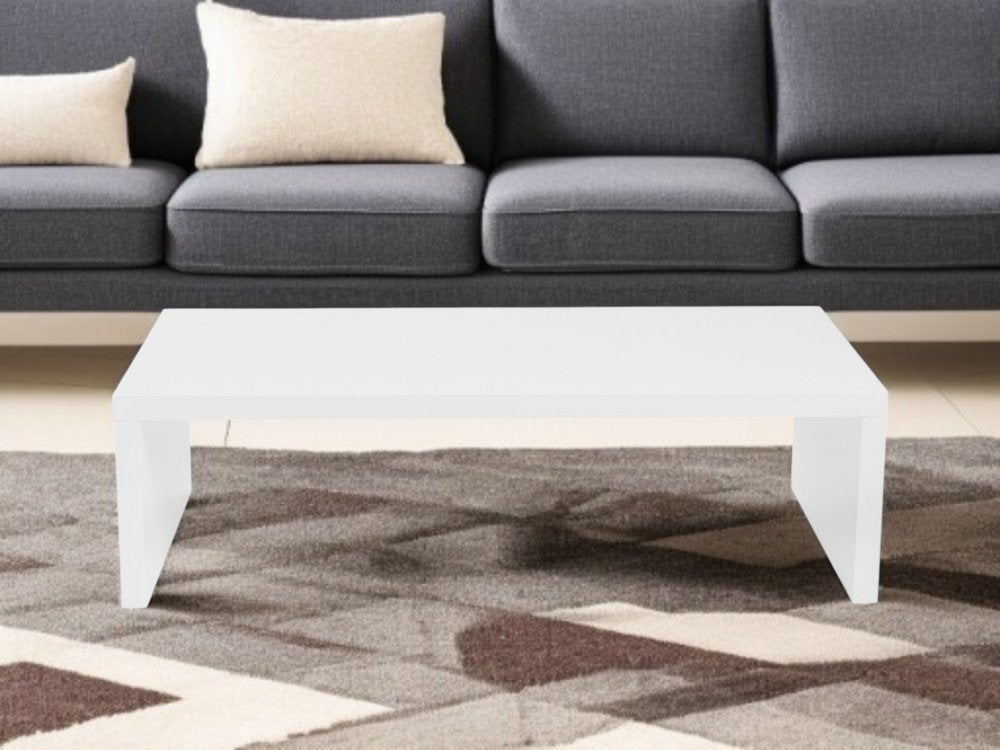 47" White Wood Sled Coffee Table HomeRoots