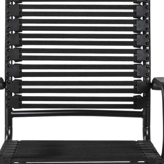 Black Adjustable Swivel Bungee Rolling Office Chair HomeRoots