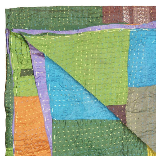 50" X 70" Silk Multicolor Throws HomeRoots