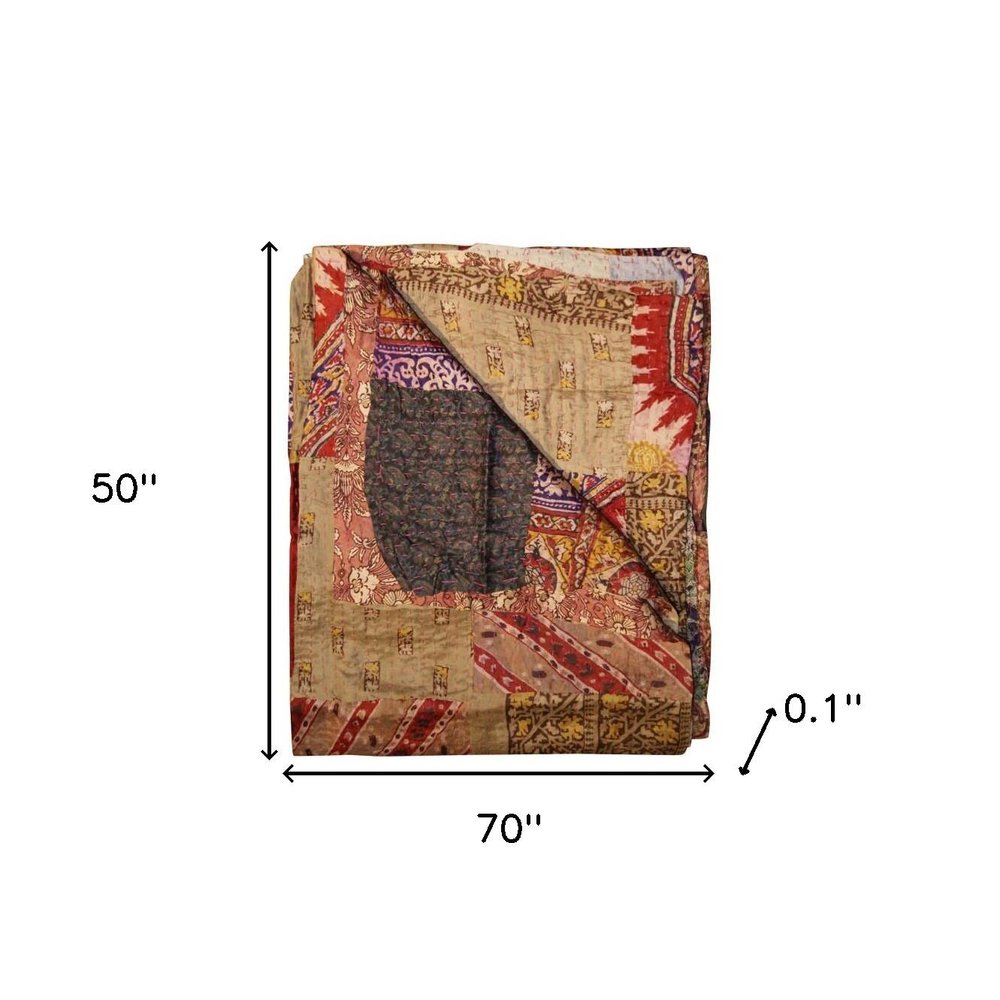 50" X 70" Silk Multicolor Throws HomeRoots