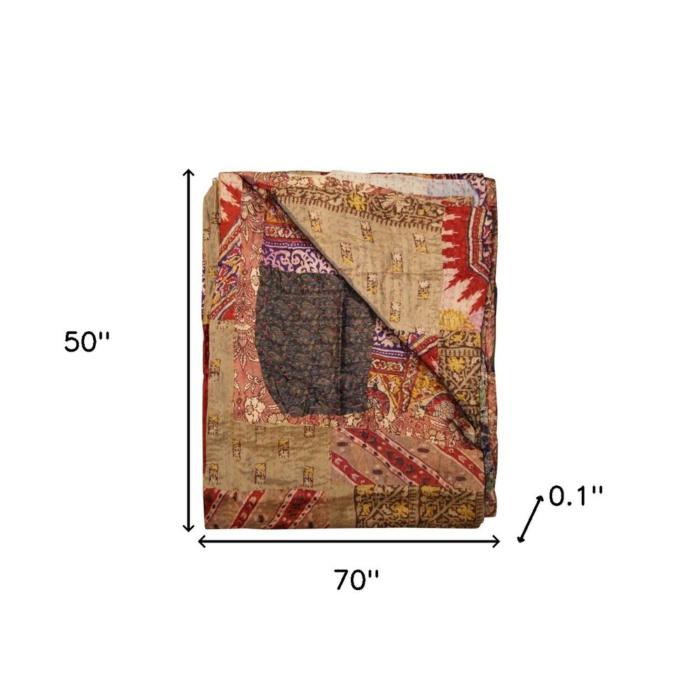 50" X 70" Silk Multicolor Throws HomeRoots