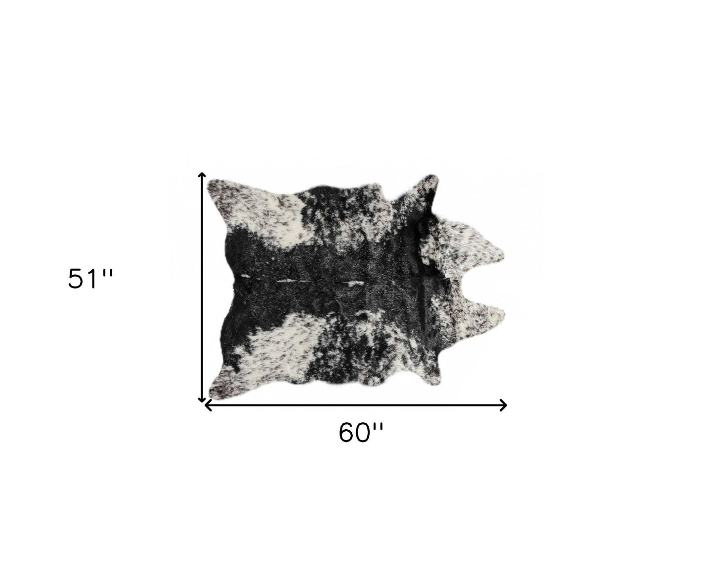 S&P Black White Animal Print Area Rug - 8" H x 60" W x 51" D FurniFindUSA