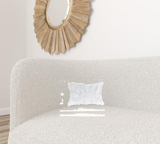 5" X 12" X 20" 100% Natural Rabbit Fur White Pillow FurniFindUSA