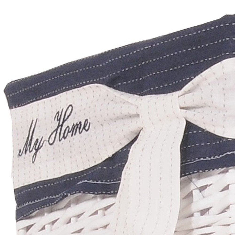 Set of Five Blue And White Rattan Basket HomeRoots