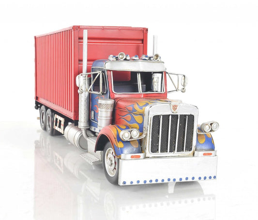 8" Blue And Red Metal Hand Painted Model Car Tabletop Sculpture HomeRoots