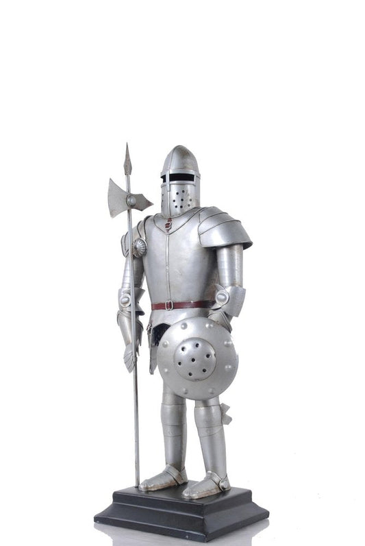 17" Silver Metal Hand Painted Figurine Tabletop Sculpture HomeRoots
