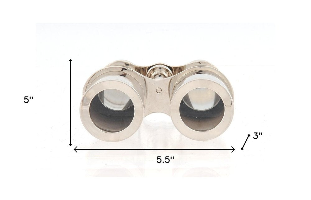 3" Brass Aluminum Hand Painted Decorative Binocular Tabletop Sculpture HomeRoots