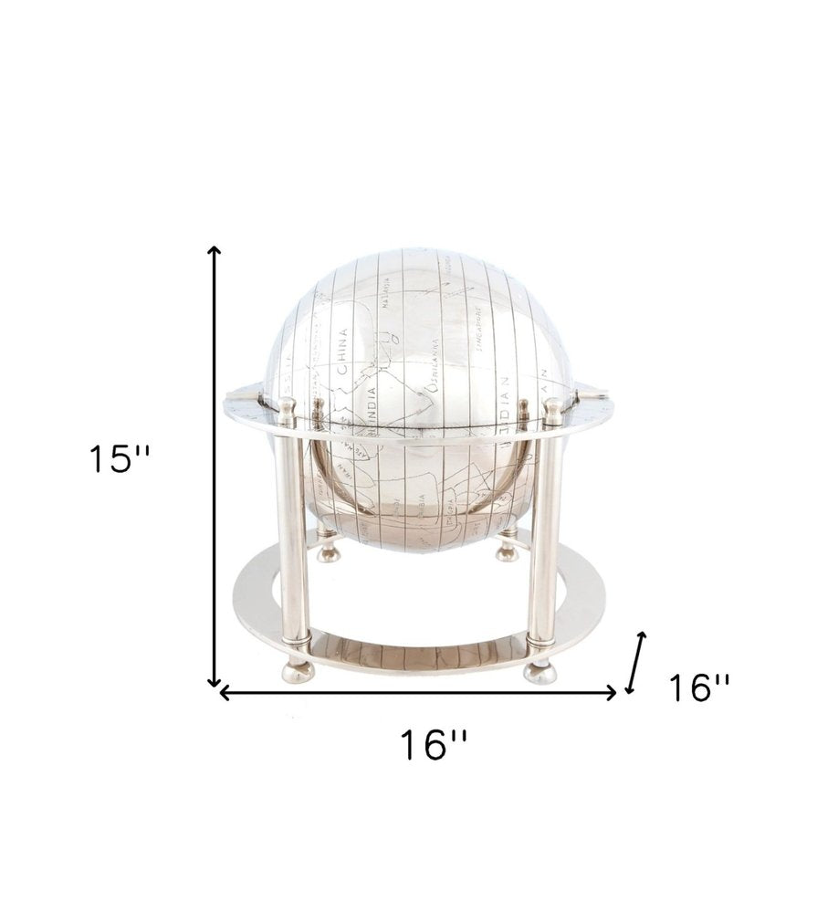 15" Nickel Metal Hand Painted Figurine Tabletop Sculpture HomeRoots