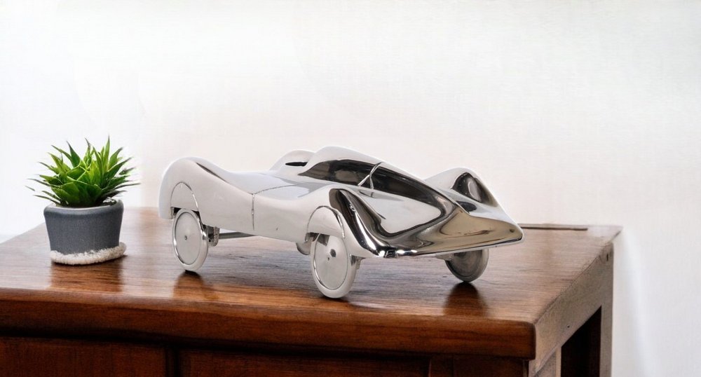 3" Nickel Aluminum Hand Painted Model Car Tabletop Sculpture HomeRoots