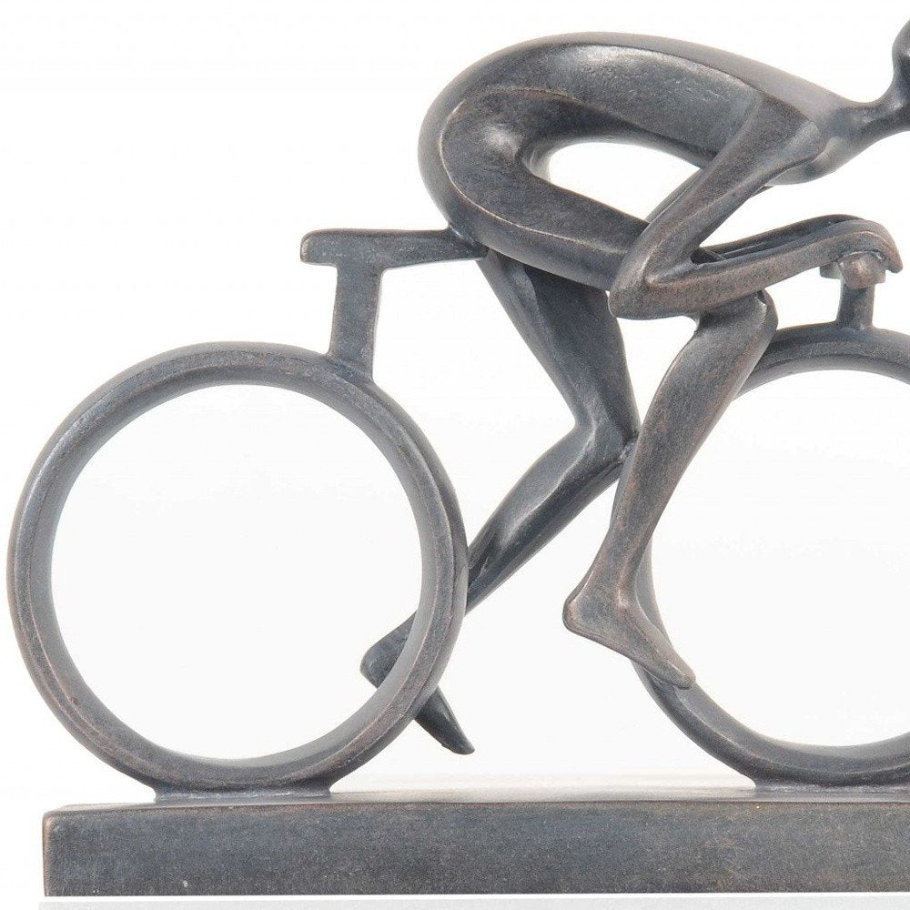 Minimalist Cyclist Cement Finish Statue HomeRoots