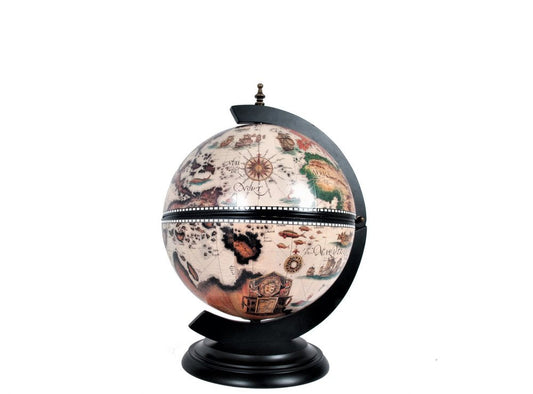 13" Brown And Black World Map Globe Chess Game Set HomeRoots