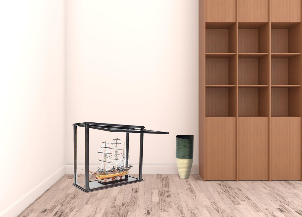 14" Black Glass Standard Display Stand HomeRoots