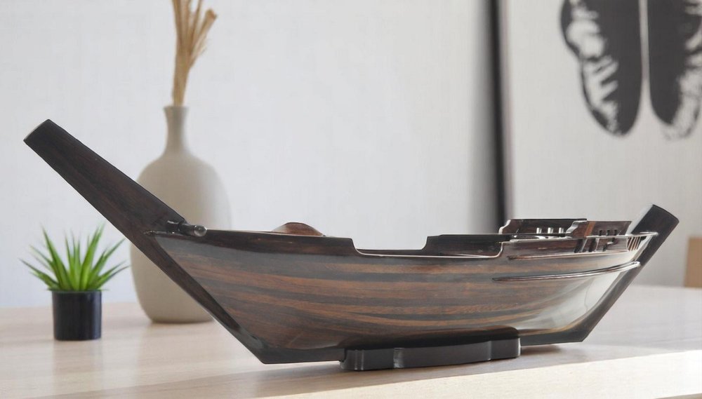 6" Dark Brown Novelty Wood Serving Tray With Handles HomeRoots