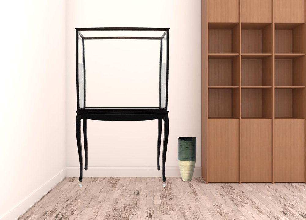 14" Black And Clear Glass Standard Display Stand HomeRoots