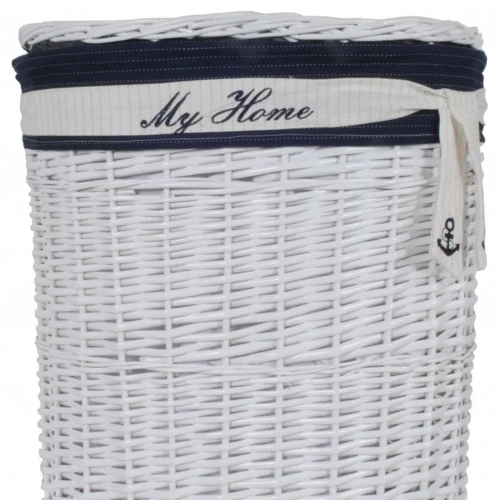 14.5" X 20" X 23" Whiteblueovalwillow Basket Set Of 5 HomeRoots