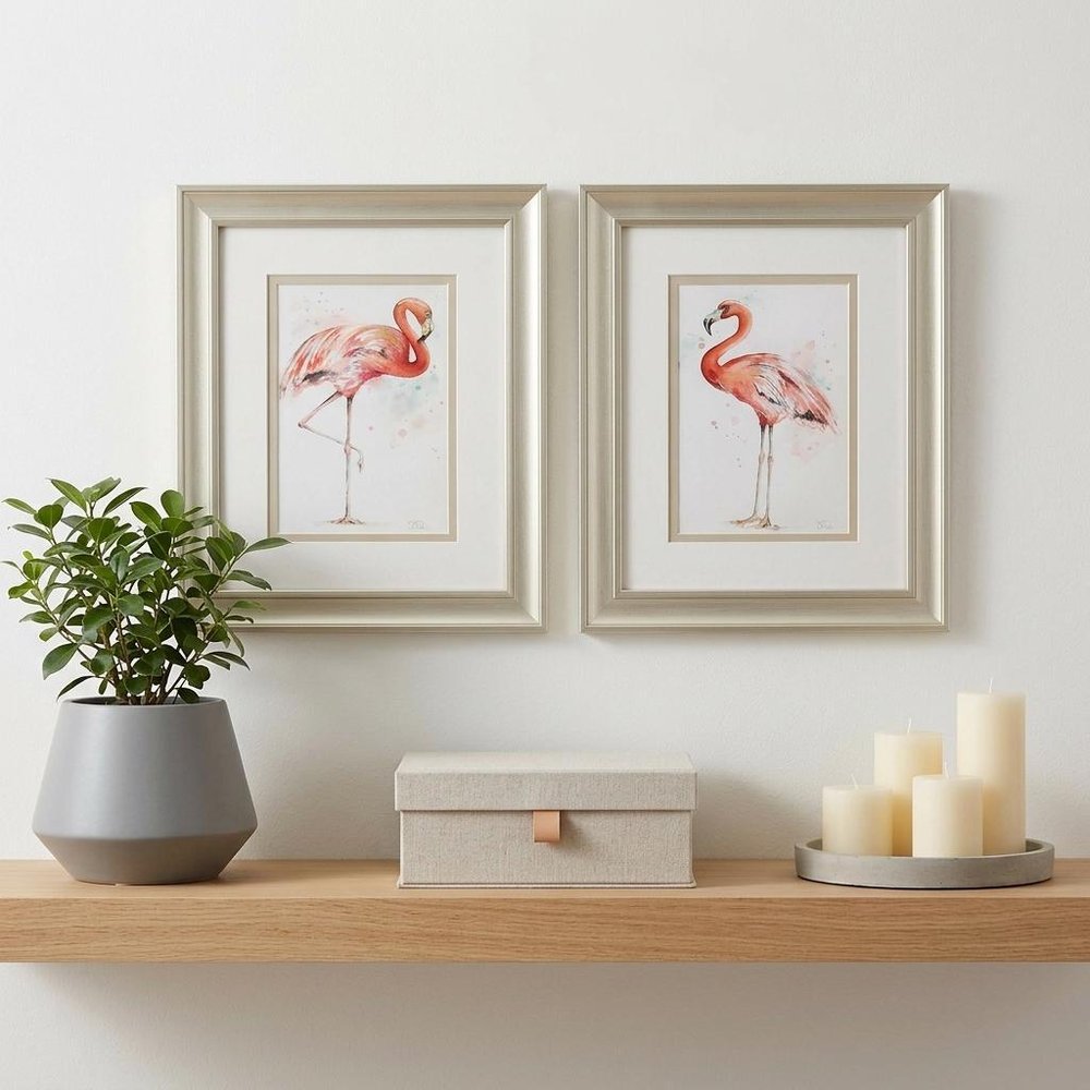 10" X 12" Champagne Gold Color Frame Pink Showoff (Set Of 2)