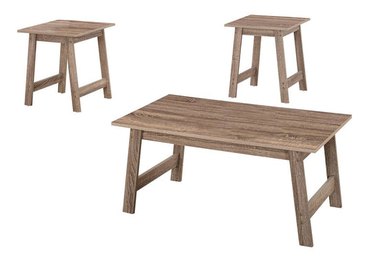 Set of Three 36" Taupe Coffee Table HomeRoots
