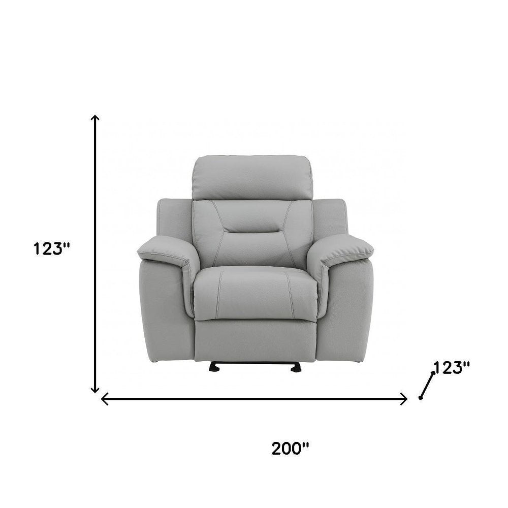 Three Piece Indoor Gray Genuine Leather Five Person Seating Set HomeRoots