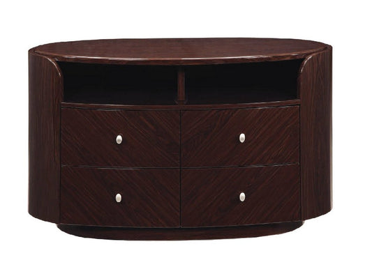 47" Dark Brown Cabinet Enclosed Storage TV Stand HomeRoots
