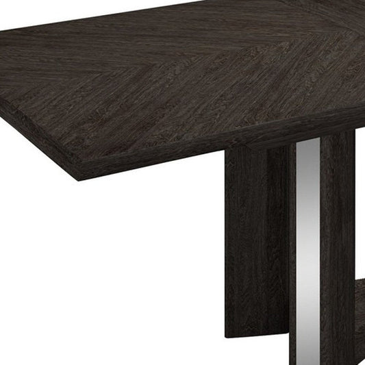 98" Dark Gray Solid Wood Dining Table HomeRoots