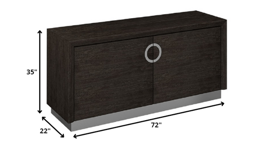 72" Gray Buffet Table with Two Doors HomeRoots