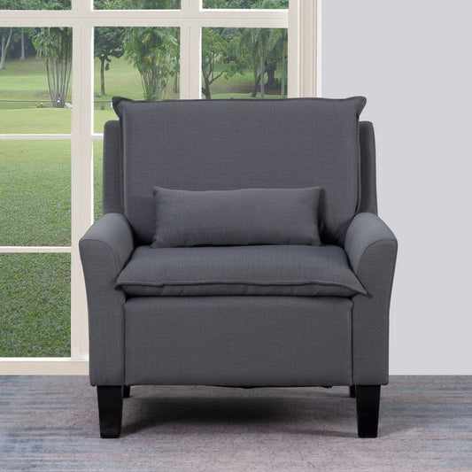 32" Gray And Black Fabric Arm Chair HomeRoots
