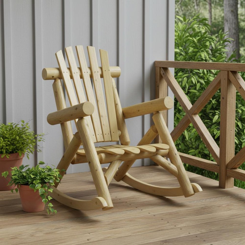 31" X 42" X 41" Natural Wood Rocking Chair HomeRoots