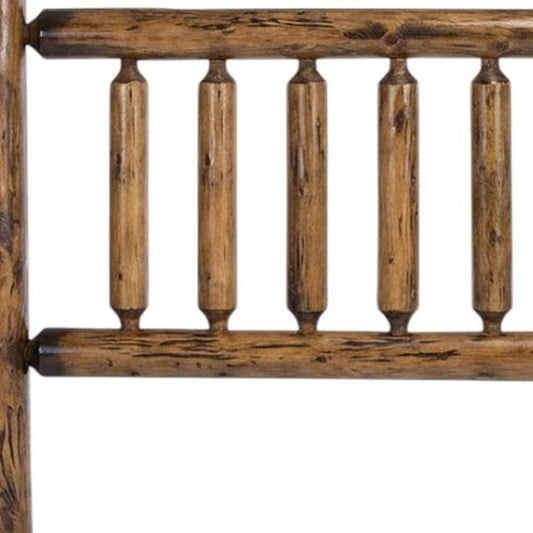 Natural Vintage Brown Finish Cedar Log King Headboard HomeRoots