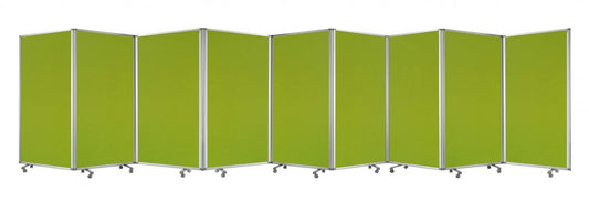 71" Green Iron Folding Nine Panel Screen Room Divider HomeRoots