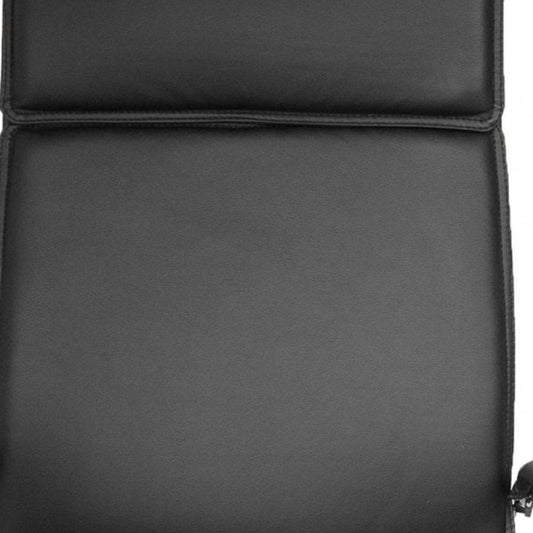 Black and Silver Adjustable Swivel Faux Leather Rolling Executive Office Chair HomeRoots