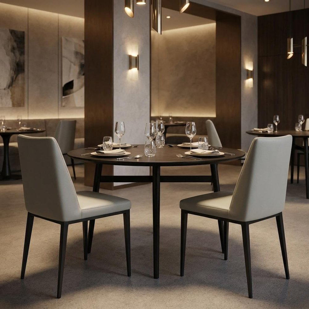 Set of Two Gray and Black Upholstered Faux Leather Dining Side Chairs HomeRoots