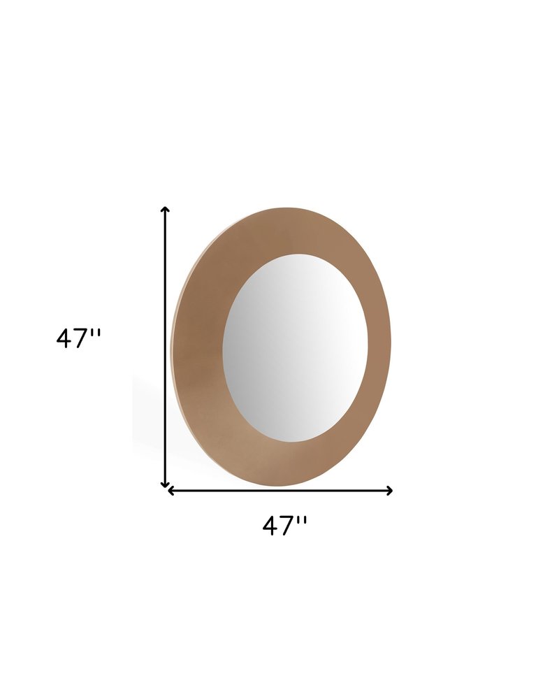 47" Gold Round Wood Framed Accent Mirror HomeRoots
