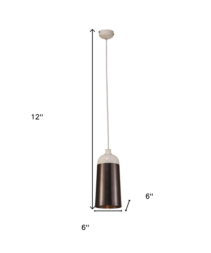 Brown And White Cylinder Metal Ceiling Light With Brown Shades HomeRoots