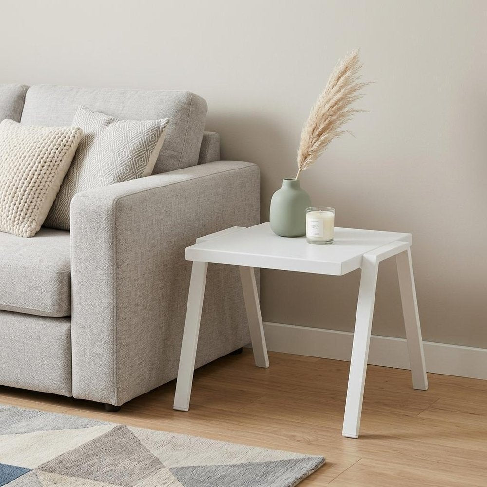 16" White Aluminum End Table HomeRoots