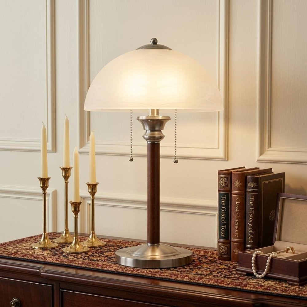 23" Silver Metal Standard Table Lamp With White Shade HomeRoots