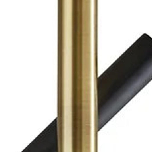 68" Black Metal LED Floor Lamp With Black Metal Cylinder Shade