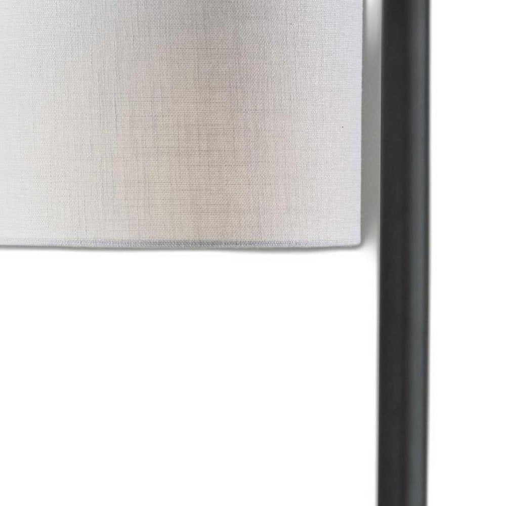 23" Gray Metal Novelty Table Lamp With White Empire Shade HomeRoots