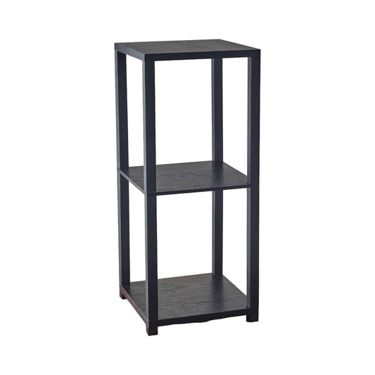 28" Black Square End Table With Two Shelves HomeRoots