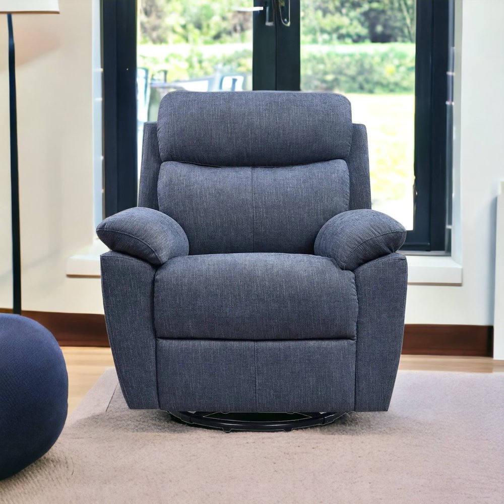 35" Light Gray Fabric Power Recliner With USB HomeRoots