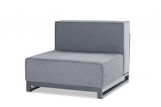 35" Gray and TPU Coating Metal Outdoor Modular with Gray Cushion HomeRoots