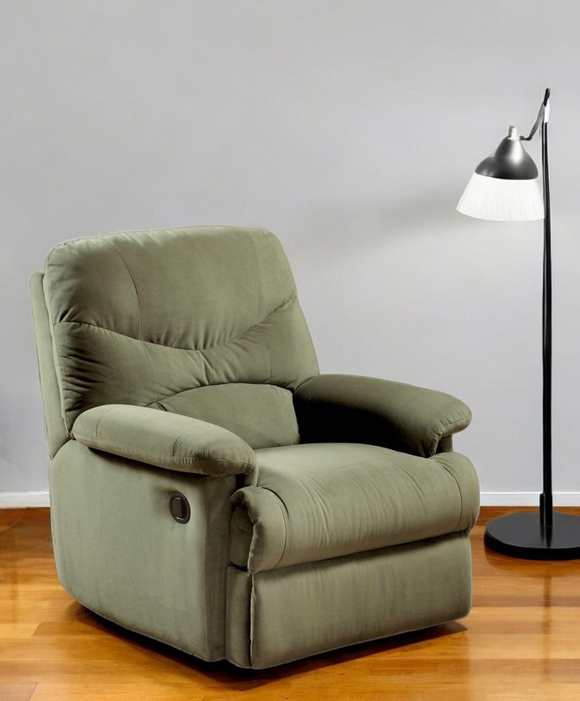 35" Beige Microfiber Recliner HomeRoots