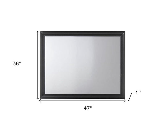 36" Black Wood Dresser Mount Framed Mirror HomeRoots