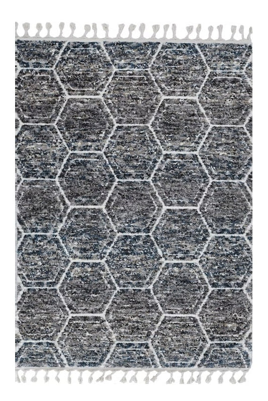 9' X 13' Gray Geometric Area Rug - 105.0" (H) x 156.0" (W) x 0.5" (D) FurniFindUSA