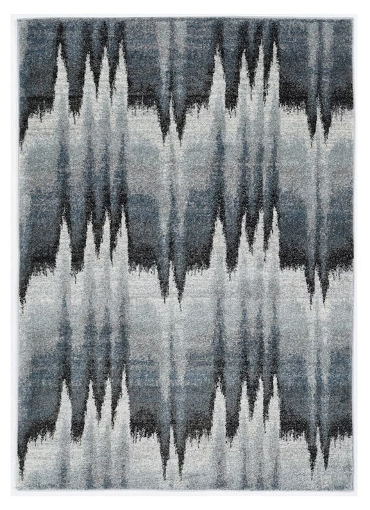 94 X 130 Blue Ivory Polypropylene Rug - 94.0" (H) x 130.0" (W) x 0.5" (D) FurniFindUSA
