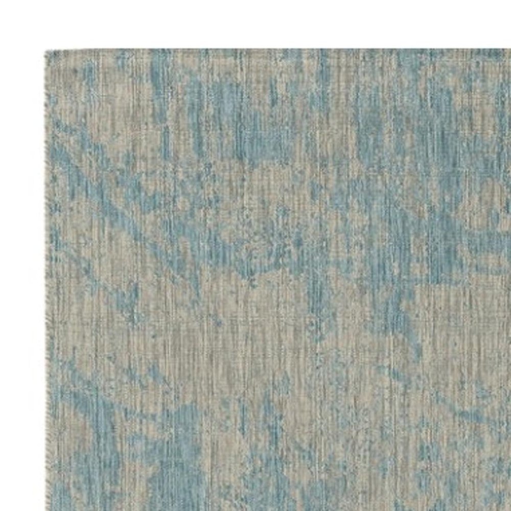 3' X 4' Green And Denim Blue Abstract Area Rug HomeRoots